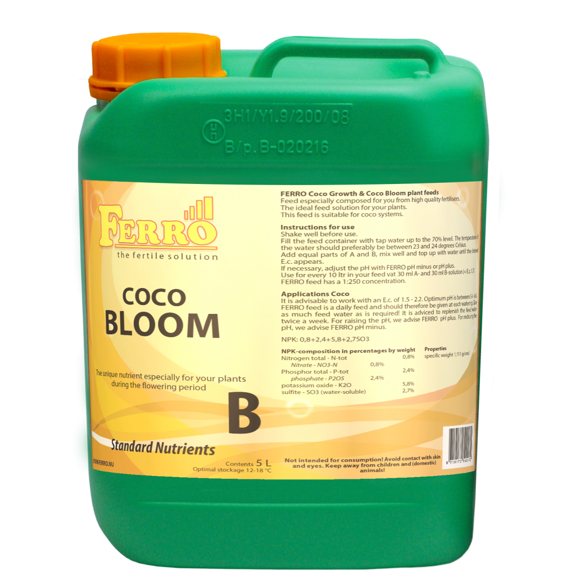 Coco Bloom A & B Nutrient Ferro Coco