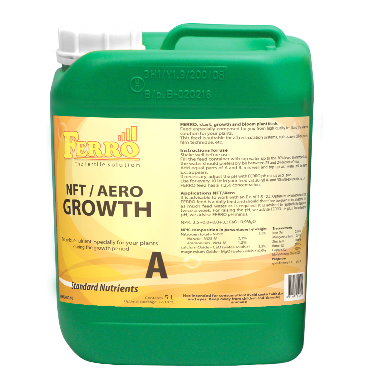 Growth Nutrient A & B Set Ferro NFT / AERO