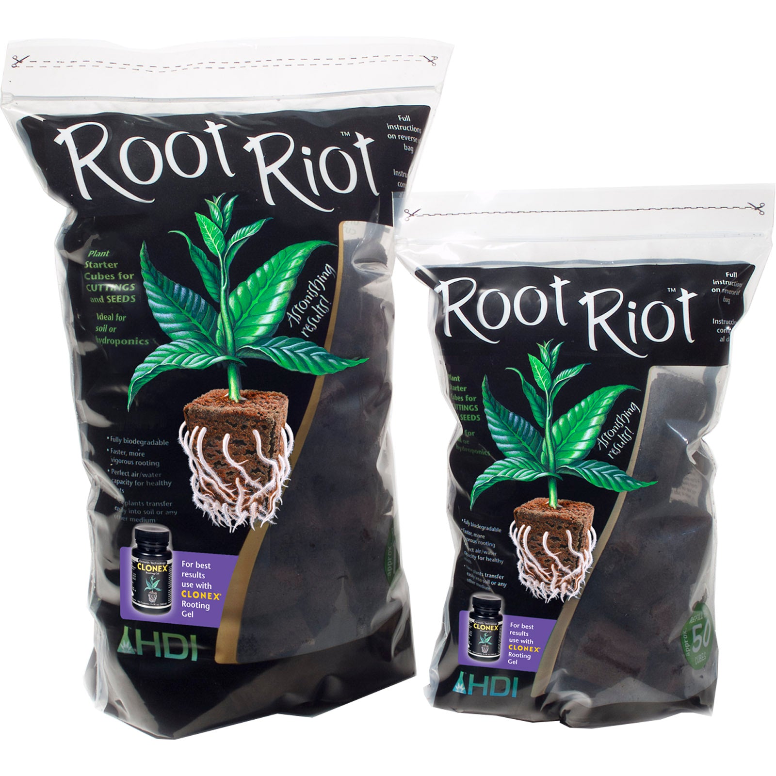 Root Riot Growing Cubes Bags of 50 or 100 Growth Technology