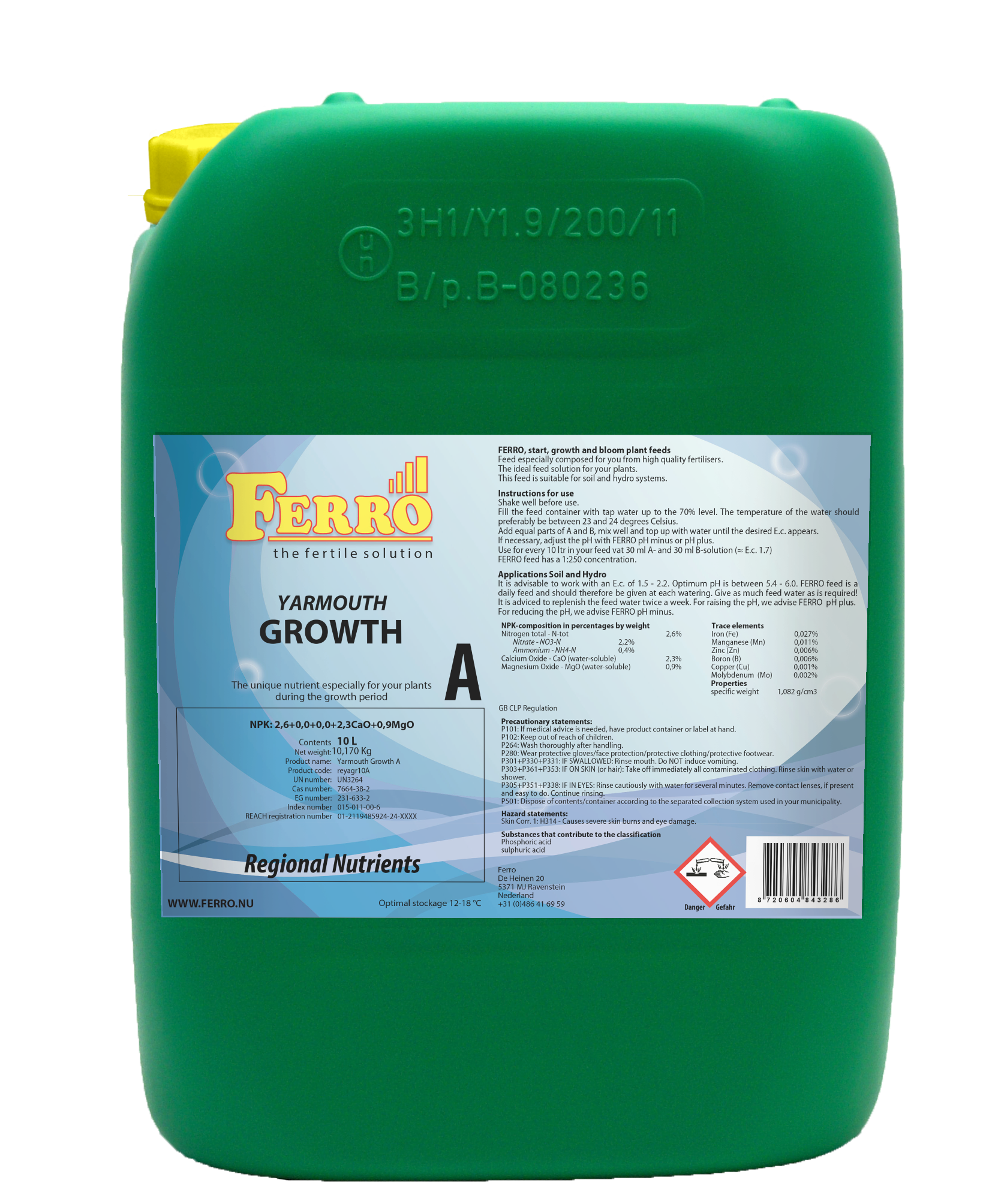 Ferro Grow Yarmouth A & B (Essex & Suffolk) Nutrient Set