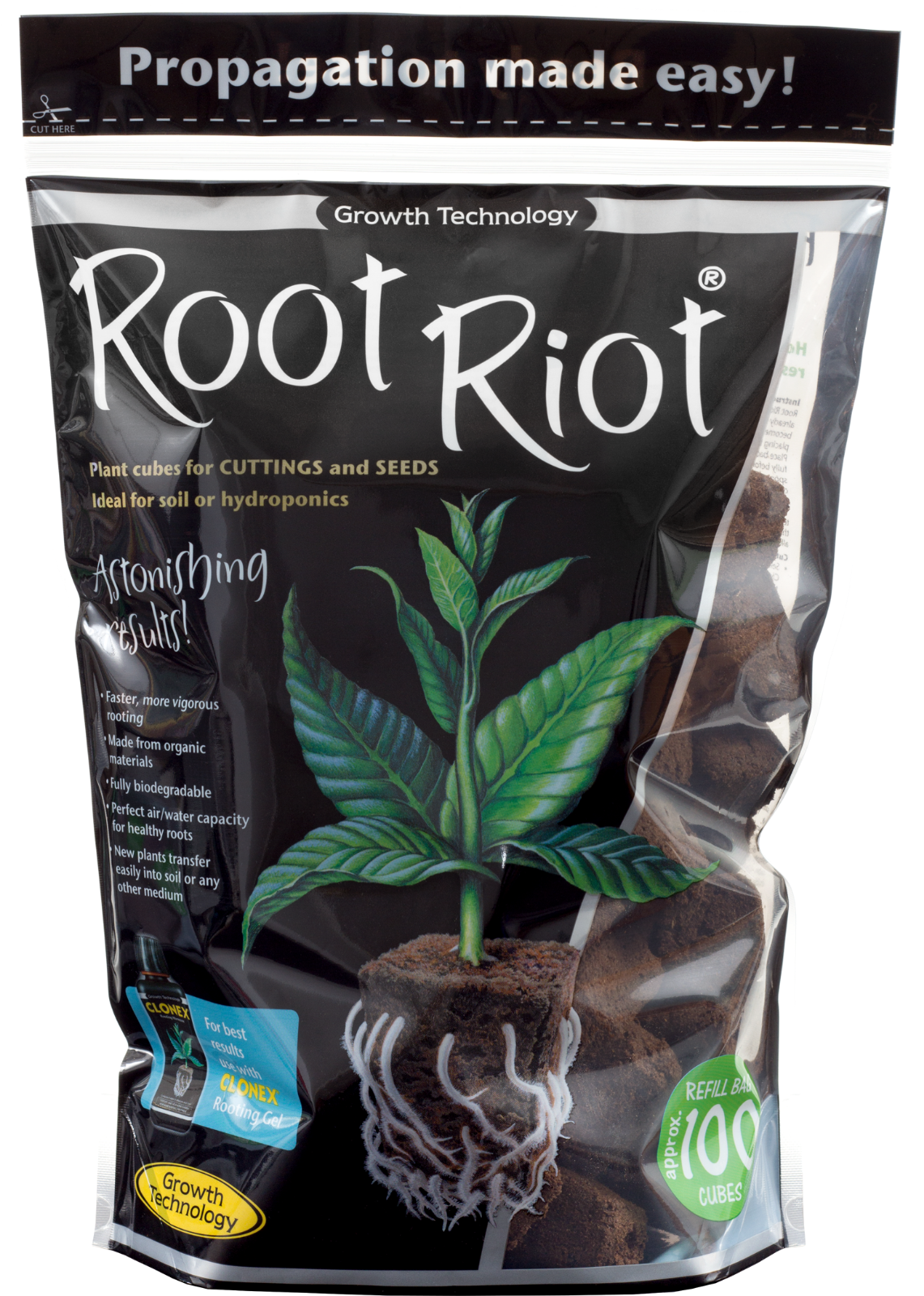 Cube Root Rools Root Riot Growing Cubes Bags of 50 or 100 Growth Technology
